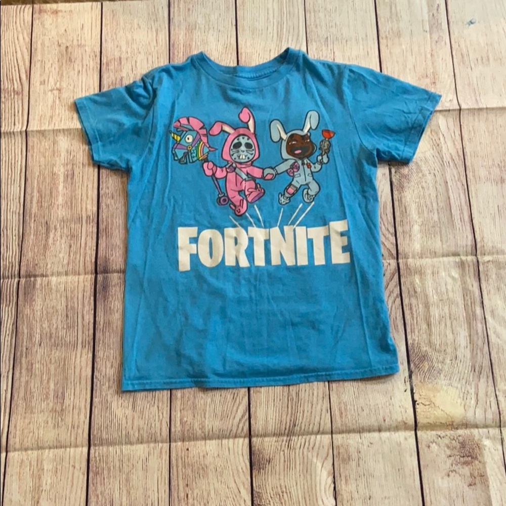 Fornite blue and pink t shirt